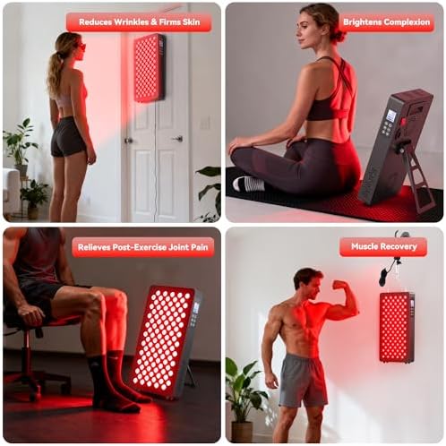 Red Light Therapy, 660nm 850nm Near Infrared Lamp with Timer & Remote Control, 100 Dual Chip LEDs Device with 500W of Power, Ideal for Face, Body (M100) - Image 6