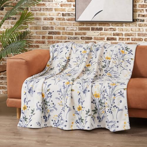 Lucky Brand Wildflower Yellow Floral 50"x70" Cozy Plush Blanket - Premium Microfiber Throw for Luxurious Comfort and Style - Image 4