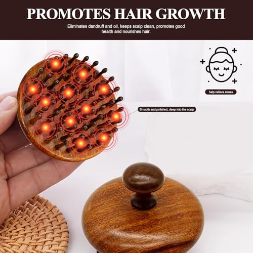 Wooden Scalp Massage Comb, 54-Tooth Scalp Massager Comb for Gentle Head Massage, Hair Oil Distribution and Wet or Dry Scalp Care - Image 5
