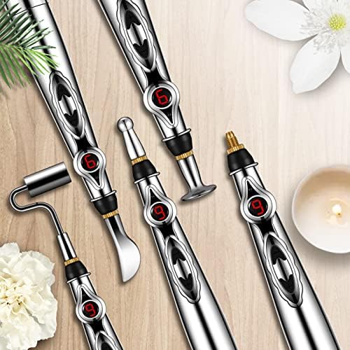 5-in-1 Massage Acupuncture Pen, Electronic Pain Relief Therapy, Meridian Energy Massager Pen Self Massage Tools Muscle Healing with Massaging Gel - Image 7