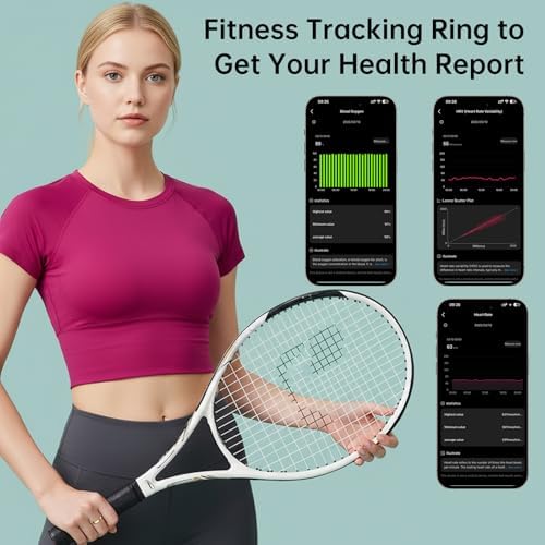 Smart Ring for Women & Men, Fitness Tracker Ring with Heart Rate Monitor, HRV, Sleep Tracking, No Subscription Fee, 10ATM Waterproof Activity Ring for iPhone & Android (Gold, 13#) - Image 5