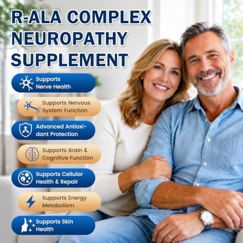 Neuropathy Support Nerve Supplement – 1000mg Advanced R-Alpha Lipoic Acid, L-Carnitine, Benfotiamine, PQQ,CoQ10,Magnesium & B-Complex for Nerve Health,Antioxidant & Cellular Energy,Vegan 240 Capsules - Image 4