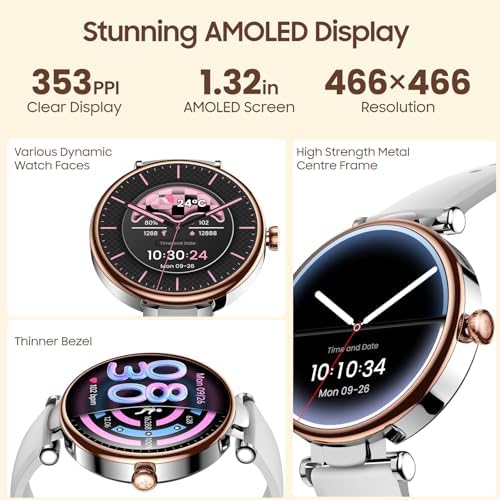 TOZO S8 AMOLED Smart Watch for Women Men, 3ATM Waterproof Fitness Tracker - Image 2