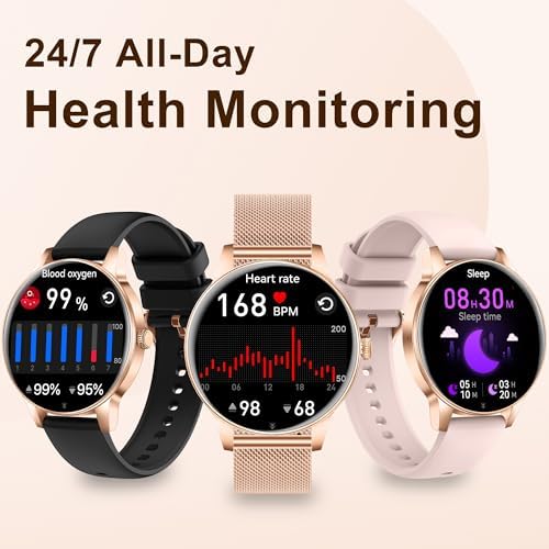 Smart Watches for Women (iPhone/Android), 3 Bands, 1.27" HD Round - Image 4