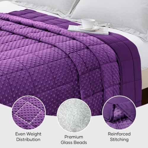Cottonblue Weighted Blanket 15lbs Twin Size for Adults, 48 x 72in Purple - Image 4