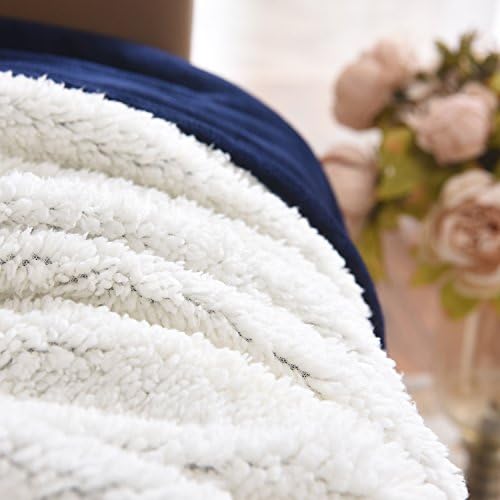 NANPIPER Sherpa Blankets Navy Blue - Image 4