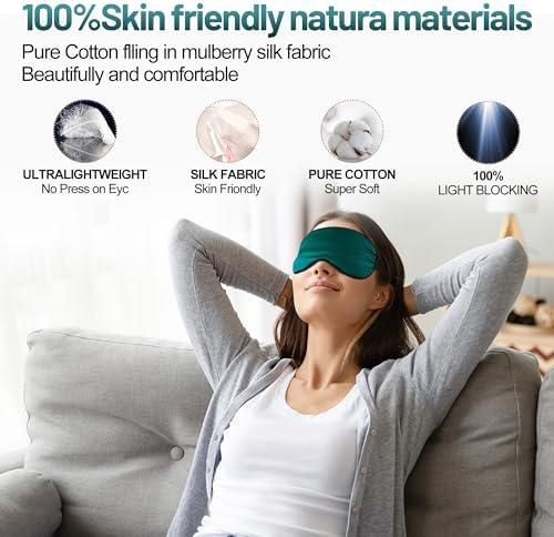 Silk Sleep Mask, Blackout Eye Mask for Sleeping with Adjustable Strap - Image 5