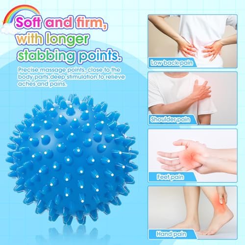 Liliful 200 Pcs Spiky Massage Balls for Feet, Back, Hand Massage Roller Squeeze Balls Plantar Fasciitis Ball Bulk for Foot Hand Trainer Therapy, 10 Colors 3 Inch Multipack - Image 5