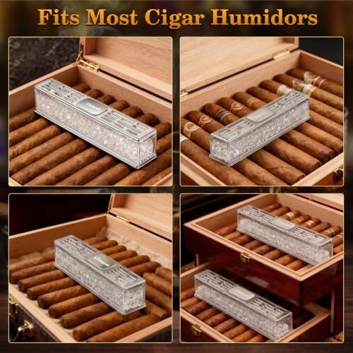 Pre-Filled Cigar Humidifier (2-pack)– Ready-to-Use Crystal Gel Humidifier, Cigar Humidor Accessories, Maintains Ideal 65-70% Cigars Humidity - Image 6