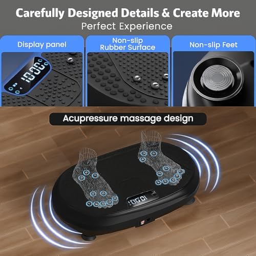 HVX Vibration Plate Exercise Machine 450 lbs Capacity Lymphatic Drainage - Image 3