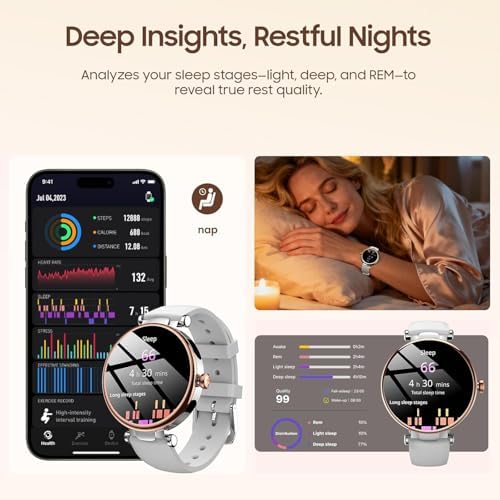 TOZO S8 AMOLED Smart Watch for Women Men, 3ATM Waterproof Fitness Tracker - Image 6