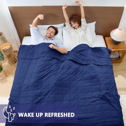 yescool Weighted Blanket for Adults (25 lbs, 88” x 104”, Blue) Cooling Heavy Blanket for Sleeping Perfect for 240-260 lbs, King Size Breathable Blanket with Premium Glass Bead - Image 5