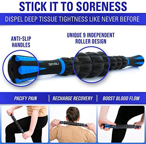 Sensu 9-in-1 Foam Roller Set – Muscle Recovery Set Includes 3 Resistance Bands, Massage Roller Stick, Peanut Ball, Lacrosse Ball, and Spikey Ball - Massage Tools for Deep Tissue & Myofascial Relief - Image 5