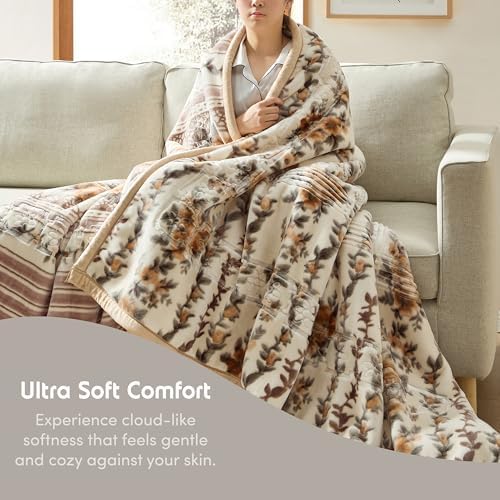 Nestl Korean Mink Blanket King Size - 12 Lbs Velvet Fleece Korean Blanket - 2 Ply Warm & Thick Winter Blanket - Wrinkle & Fade Resistant - 87 x 94 Inches (Beige) - Image 3