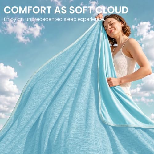 Topcee Cooling Blanket(90"x108"King Size) for Night Sweats Absorbs Heat to Keep Adults Cool on Warm Nights, Q-Max 0.5 Cooling Blankets for Hot Sleepers, Ultra-Cool Lightweight Blanket for Bed - Image 6