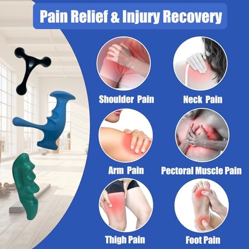 Deep Tissue Massage Tool Set, 3-Piece Ergonomic Thumb Massagers with Grip Handle, Handheld Self-Massage Knobs for Full Body - Image 2