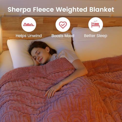 Sherpa Fleece Weighted Blanket for Adults, Dual Sided Soft, 48"x72" 15lbs - Image 2