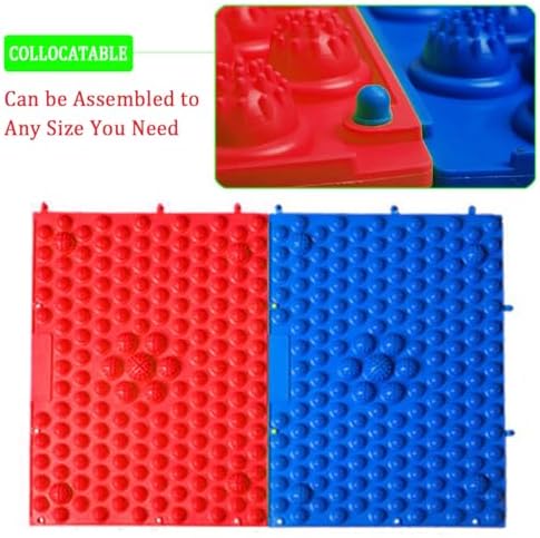2-in-1 Foot Massage Mat & Reflexology Pad - Acupressure Mat with Toe Plates, Anti-Slip, Suitable for Bathroom, Yoga, Outdoor Games & More (Red) - Image 2