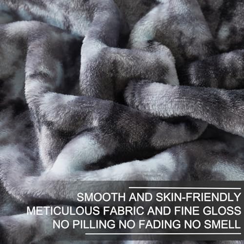 Richave Fuzzy Blanket King Size - Tie Dye Grey, Premium Lightweight Anti-Static, Plush and Furry Faux Fur, Reversible Blankets for King Calking Bed, 90x108 Inches,Tie Dye Grey - Image 3