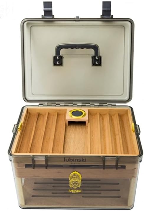 Your Elegant Bar Airview Large Cigar Humidor Box | Lockable Travel Friendly Desktop Humidor with Built-in Digital Hygrometer and Humidifier – Premium Cedar Interior Cigar Case Holds 100 cigars - Image 3