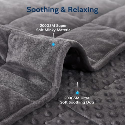 L'AGRATY Weighted Blanket - 36"x48" 5lbs Minky Dots Heavy Blanket with Glass Beads Soft Breathable for All-Season Summer Fall Winter Thick Comfort for Sleeping - Image 2