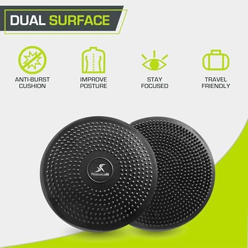 ProsourceFit Core Balance Disc, Inflatable Wobble Cushion with Hand Pump, Dual-Textured Non-Slip Surface for Core, Balance, and Stability Training, 14-inch - Image 3