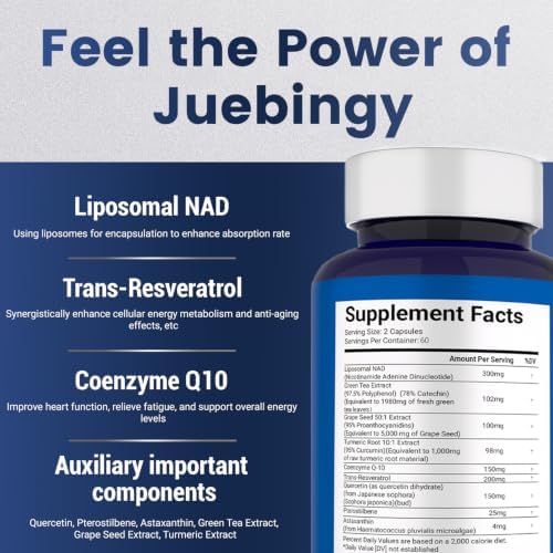 NAD+ Supplement 120 Capsules – Liposomal NAD+ with Resveratrol for Cellular Energy, Healthy Aging & Daily Vitality Support – Vegan, Non-GMO, Gluten-Free for Women & Men - Image 3