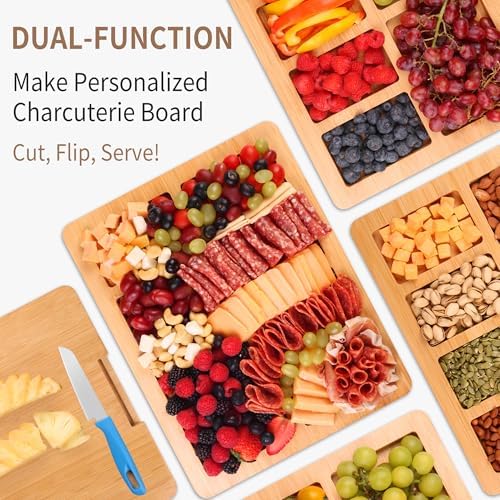CAWIU Portable Charcuterie Board with Lid, Travel Cheese Board & Snack Tray - Image 4