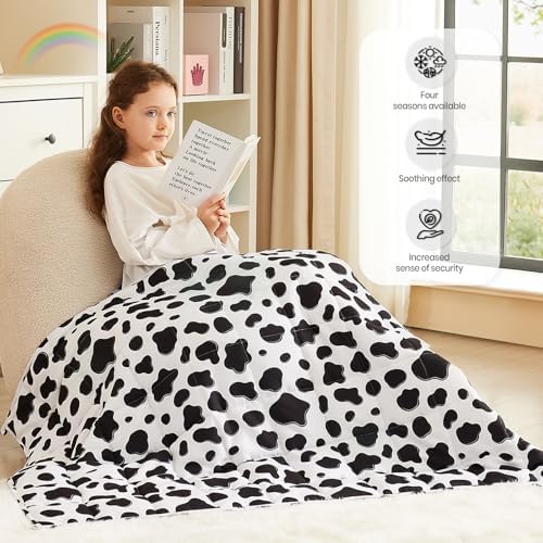 Weighted Blanket - 5 lbs Cow Pattern Heavy Blanket - Small Size Breathable Lap Blanket(36"x48", 5 lbs) - Image 3
