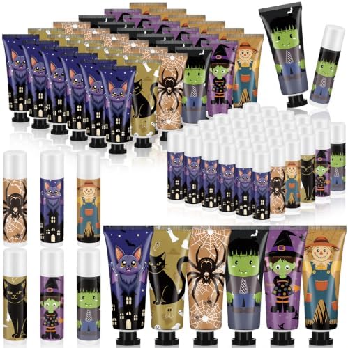 96 Pack Halloween Hand Cream and Lip Balm Gifts Set Bulk for Women by Dansib