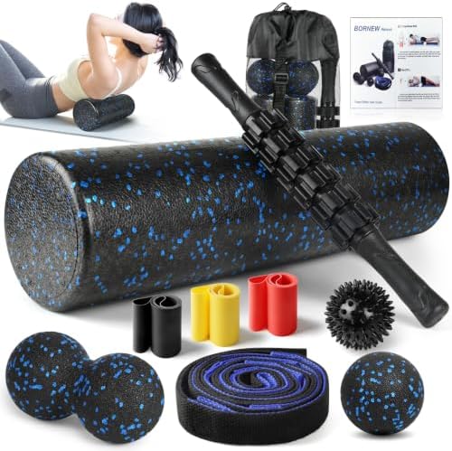 7 in1 Foam Roller Set for Deep Tissue Muscle Massager - Back Roller by BORNEW