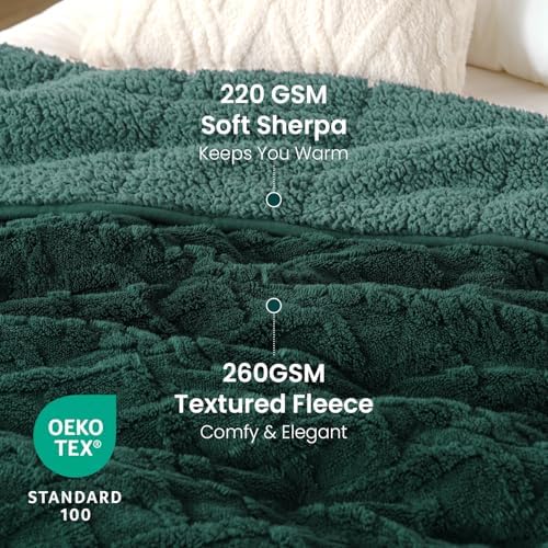 Drewin Weighted Blanket Queen Size 15lbs for Adults,Dark Green,60" x 80" - Image 3