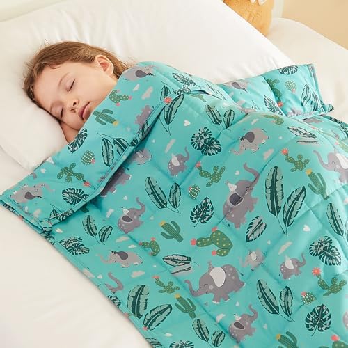 Weighted Blanket - 10 lbs Green Bush Heavy Blanket - Small Size Breathable Lap Blanket(41"x60", 10 lbs) by HOSUKKO