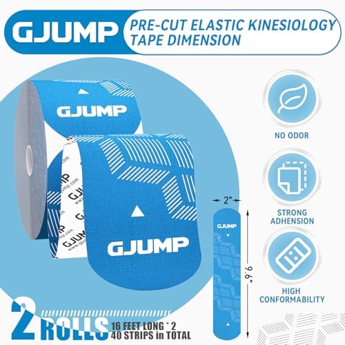 Kinesiology Tape, 40 Count Precut Strips 2 Rolls Original Cotton Tape - Image 4
