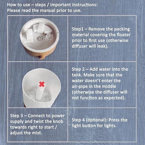BlueHills Premium 4000 ML XL Essential Oil Diffuser Humidifier Wood Grain - Image 6
