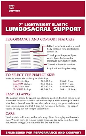 OTC Lumbosacral Support, 7-inch Lower Back, Lightweight Compression, Elastic, White, Medium - Image 7