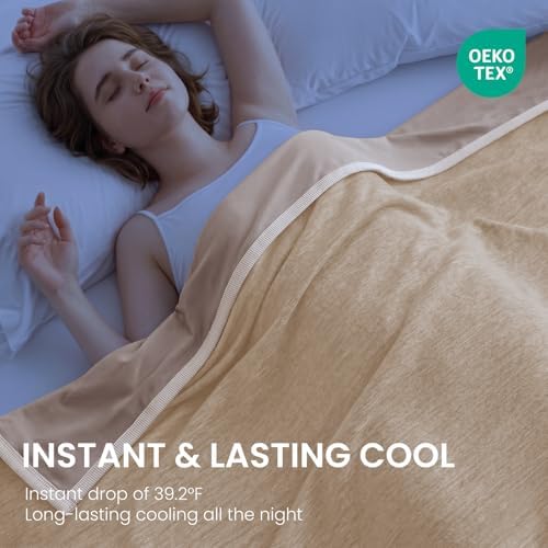 Topcee Cooling Blanket(90"x108"King Size) for Night Sweats Absorbs Heat to Keep Adults Cool on Warm Nights, Q-Max 0.5 Cooling Blankets for Hot Sleepers, Ultra-Cool Lightweight Blanket for Bed - Image 2