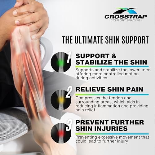 Calf & Shin Supports, Shin Splint Brace | Adjustable Neoprene Shin Splint & Leg Compression Support Strap | for Strains, Injuries, Pain - Image 4