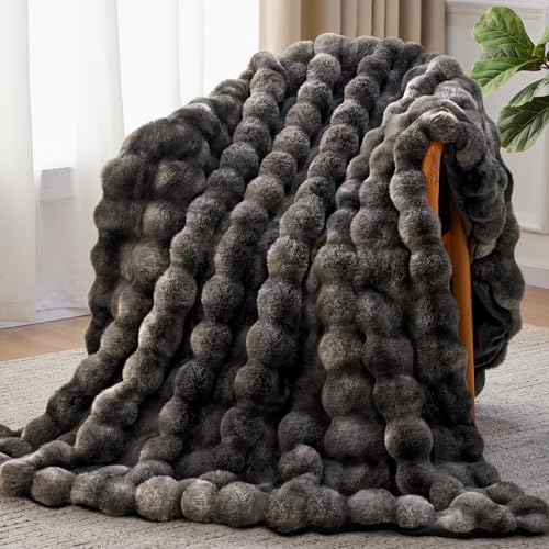 Anysay Faux Fur Throw Blanket, 1000GSM Fluffy Soft Bubble Blanket 60''*80'' by Unknown