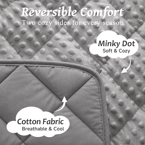 MAXTID Kids Weighted Blanket, 2lbs Grey 36”x48”, Reversible, Gifts for Boy - Image 4