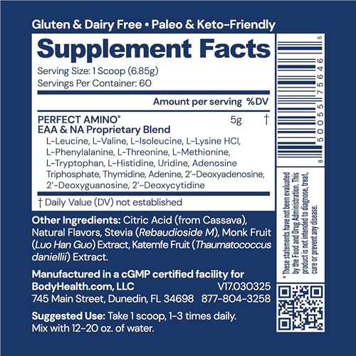 BodyHealth PerfectAmino Powder - BCAA and EAA Powder for Pre and Post Workout - Amino Acid Energy Drink for Men and Women to Support Lean Muscle and Recovery - Lemon Lime - 60 Servings - Image 2