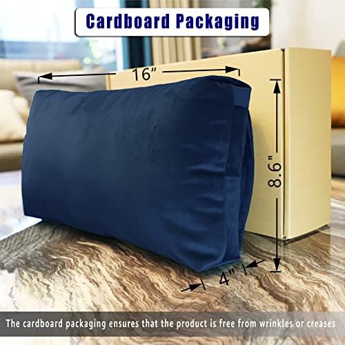 Adjustable Headrest Pillow for Recliners and Armchairs - Non-Slip Velvet Cushion for Neck Support and Pain Relief (Navy) - Image 2