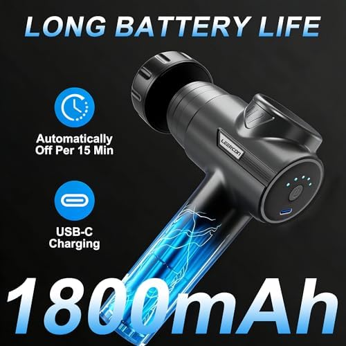 LEERCON Massage Gun with Heat, Deep Tissue Back Massager Gun Gifts for Men - Image 3