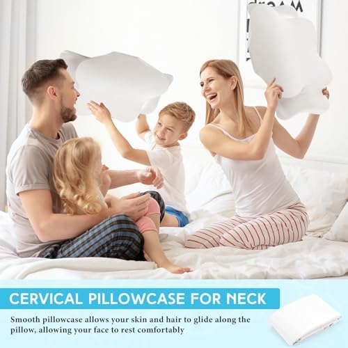 Hahafelt Cooling Cervical Neck Pillowcase,White,Queen Size - Image 6