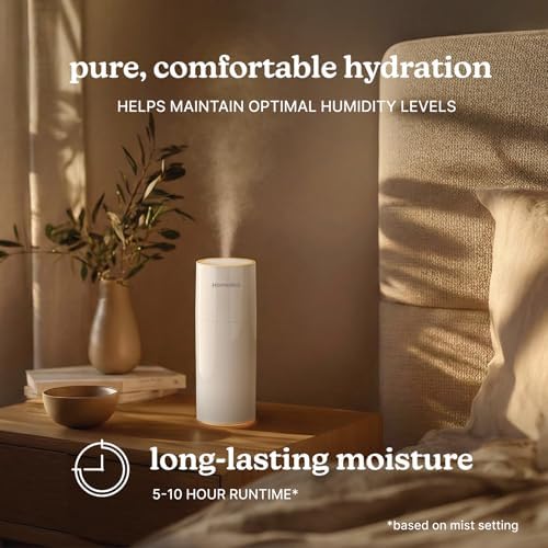 Homedics Portable Humidifier Small Ultrasonic Cool Mist (Gloss White) - Image 5