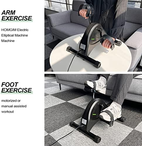 HOMGIM Mini Exercise Bike,Under Desk Bike for Seniors Rehab Training, Motorized Pedal Exerciser for Arm/Leg Fitness & Physical Therapy, 6 Levels Speed Adjustment - Image 4