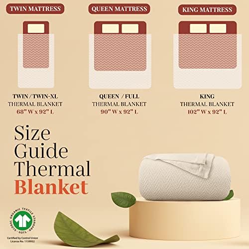 Mayfair Linen Cotton Throw Blankets for Bed Queen Size - Herringbone Pattern Soft Cotton Blanket (1 PC, Beige), Breathable, Soft & Cozy Thermal All Season Throw for Bed Couch Chair Outdoors - Image 4