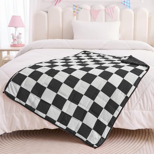 yescool Black Checkered Weighted Blanket 3 Pounds Plaid Weighted Throw Blanket, Breathable Heavy Blanket, Tartan Bed Blanket Gifts for 20-40lbs, 36"x48" - Image 6