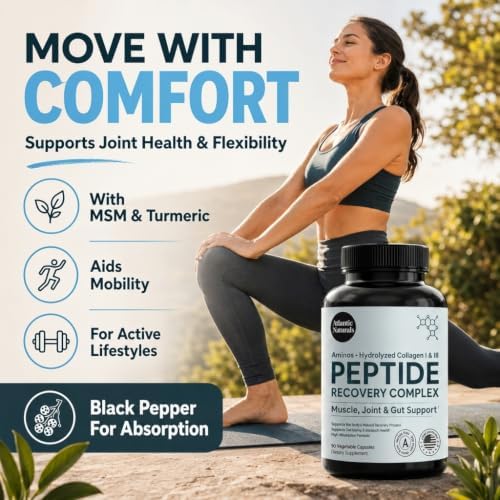 Peptide Recovery Complex – Advanced 157 Recovery Blend with Hydrolyzed Collagen Peptides & Amino Acids | Muscle, Joint & Tissue Support for Men & Women | Post-Workout Flexibility | 90 Capsules - Image 3