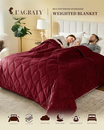 L'AGRATY Queen Size Weighted Blanket for Adults 15lbs, 60"x80" Cooling - Image 2